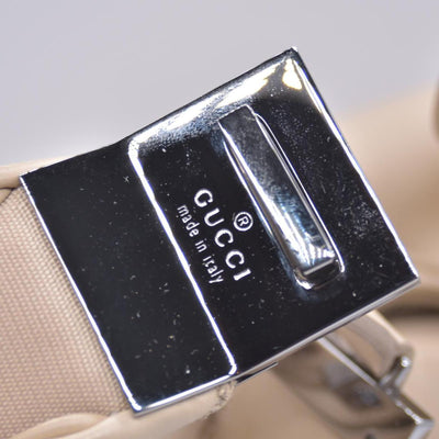 $1580 Gucci Saddle Zip Messenger Bag GG with Leather Medium Beige