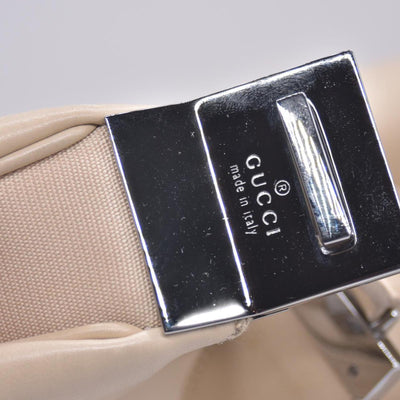 $1580 Gucci Saddle Zip Messenger Bag GG with Leather Medium Beige