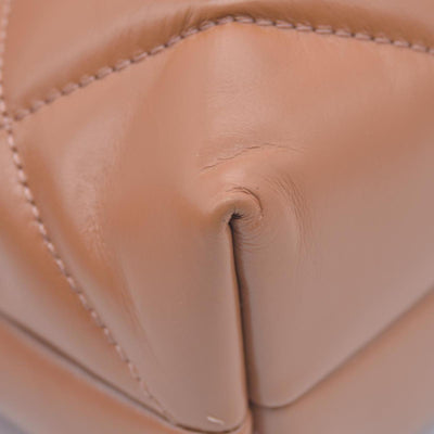 $528 TORY BURCH Fleming Soft Convertible Puffed Quilted Shoulder Bag Cognac Brown CONSIGNMENT 10021508