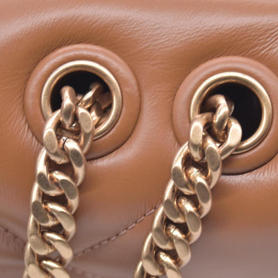 $528 TORY BURCH Fleming Soft Convertible Puffed Quilted Shoulder Bag Cognac Brown CONSIGNMENT 10021508