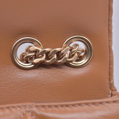 $528 TORY BURCH Fleming Soft Convertible Puffed Quilted Shoulder Bag Cognac Brown CONSIGNMENT 10021508