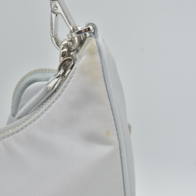 $2250 Prada Nylon Re-Edition 2005 Shoulder Bag Silver 10020038