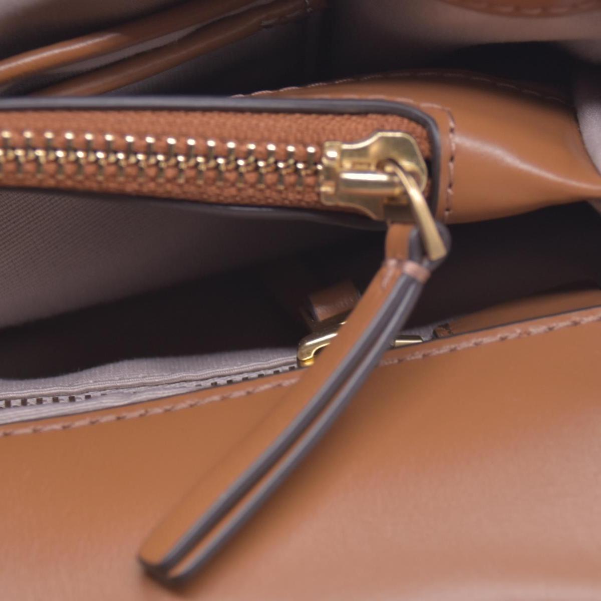 $528 TORY BURCH Fleming Soft Convertible Puffed Quilted Shoulder Bag Cognac Brown CONSIGNMENT 10021508