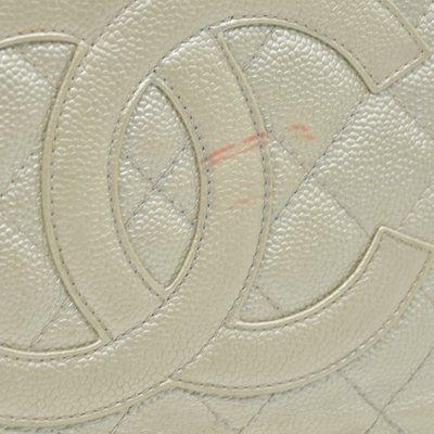 $2900 2006 Chanel Caviar Grand Shopping Tote GST Light Gold 10020025