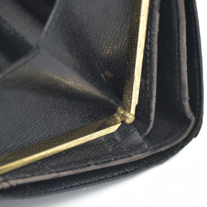 AUCTION $775 Louis Vuitton  Epi French Purse Wallet Black MI0080