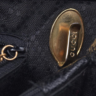 $1850 GUCCI Vintage Black Suede Leather Bamboo Top Handle Bag CONSIGNMENT 10021506