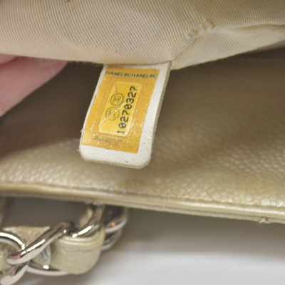 $2900 2006 Chanel Caviar Grand Shopping Tote GST Light Gold 10020025