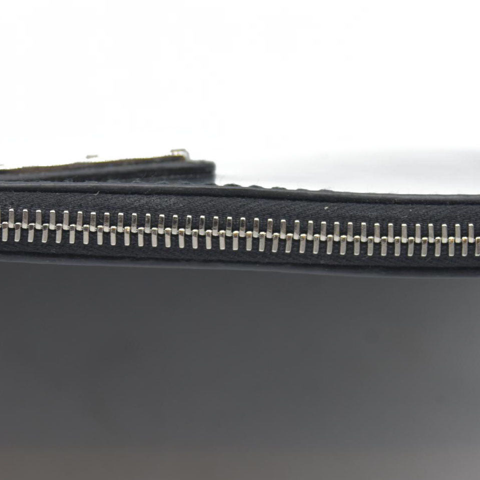 $600 Prada Enameled Metal Zipper Pouch