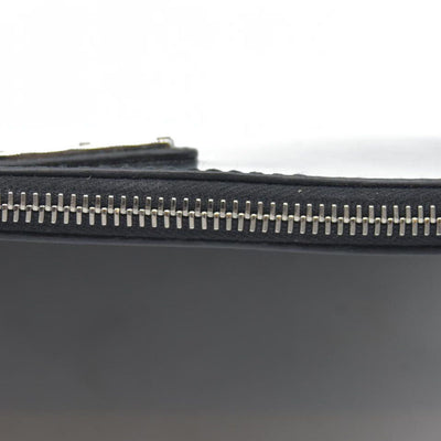 $600 Prada Enameled Metal Zipper Pouch