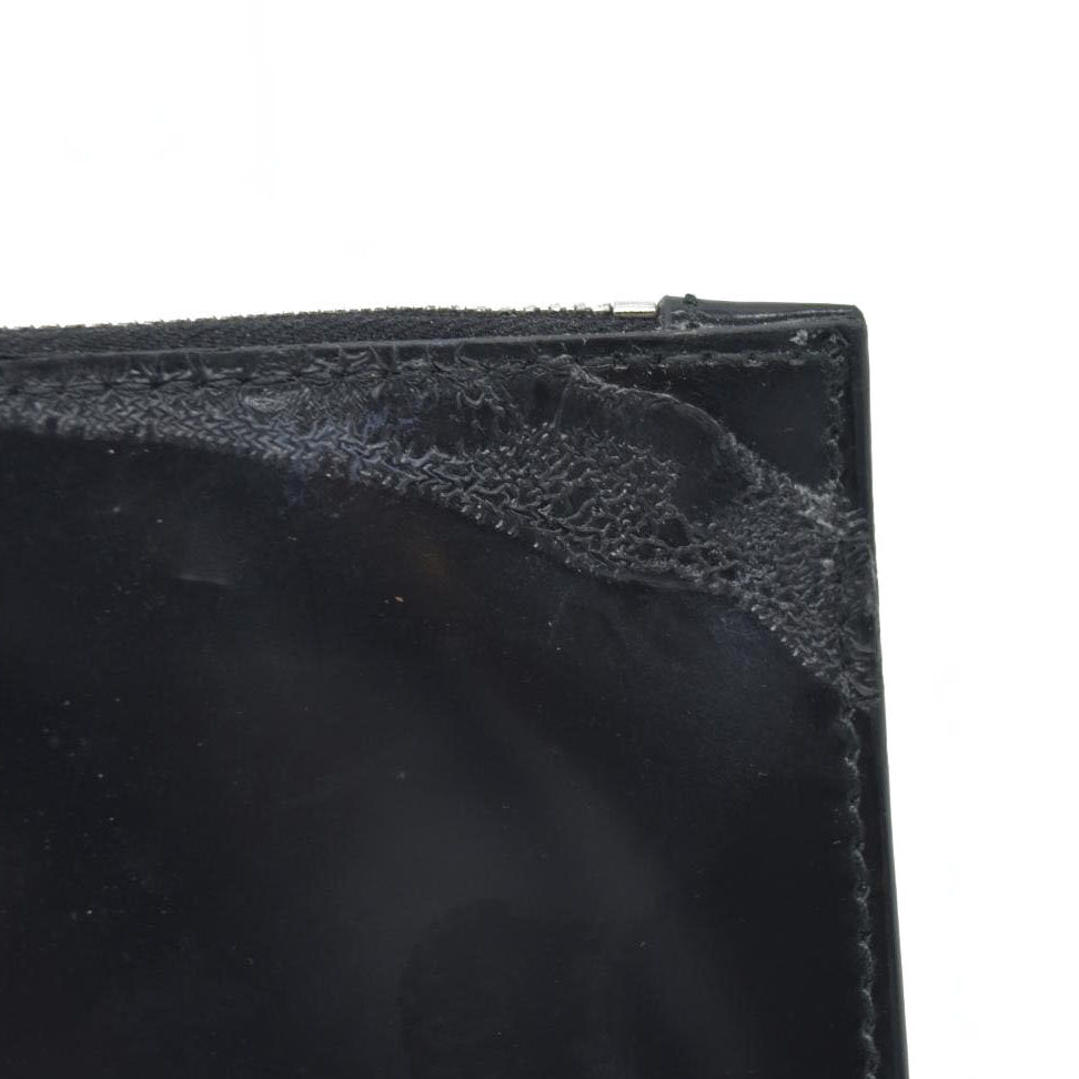 $600 Prada Enameled Metal Zipper Pouch