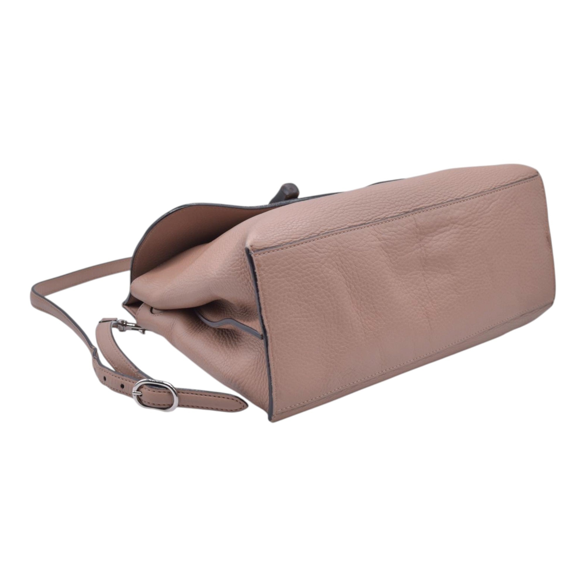 $1650 GUCCI Bamboo Daily Leather Top Handle Shoulder Bag Tan CONSIGNMENT 10021512