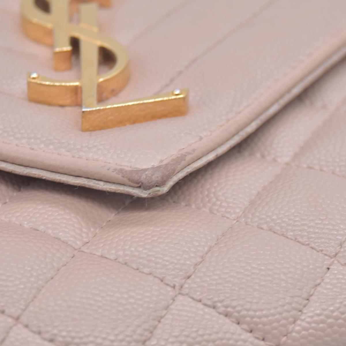 $3300 Saint Laurent Grain De Poudre Textured Mixed Matelasse Medium Triquilt Monogram Satchel Beige