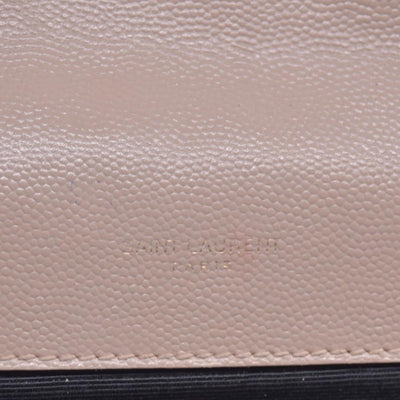$3300 Saint Laurent Grain De Poudre Textured Mixed Matelasse Medium Triquilt Monogram Satchel Beige