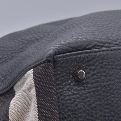 $1050 BURBERRY Grained Calfskin House Check Medium Ashby Hobo Bag Black CONSIGNMENT 10021513