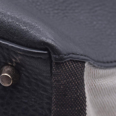 $1050 BURBERRY Grained Calfskin House Check Medium Ashby Hobo Bag Black CONSIGNMENT 10021513