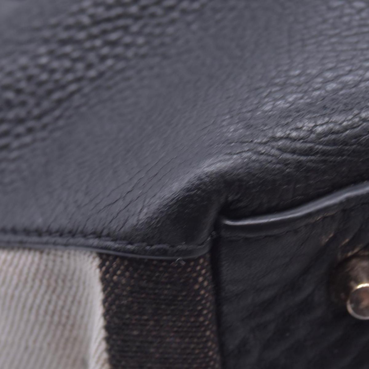 $1050 BURBERRY Grained Calfskin House Check Medium Ashby Hobo Bag Black CONSIGNMENT 10021513
