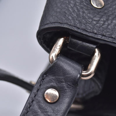 $1050 BURBERRY Grained Calfskin House Check Medium Ashby Hobo Bag Black CONSIGNMENT 10021513