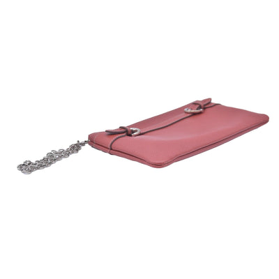 Salvatore Ferragamo Gancini Leather Chain Wristlet Pouch CONSIGNMENT