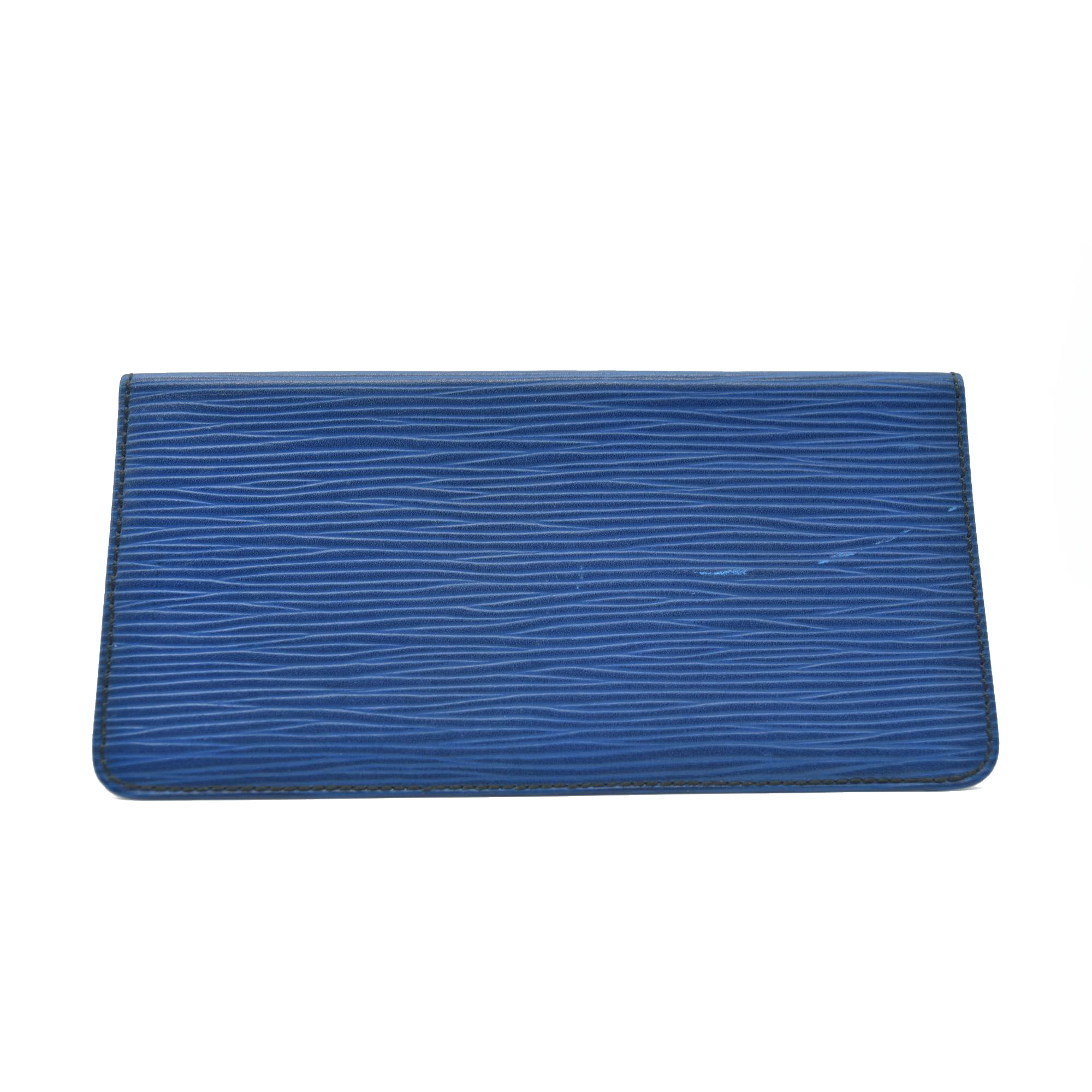 $745 Louis Vuitton Epi Agenda Poche Leather Pocket Notebook Cover Blue
