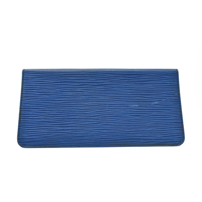 $745 Louis Vuitton Epi Agenda Poche Leather Pocket Notebook Cover Blue