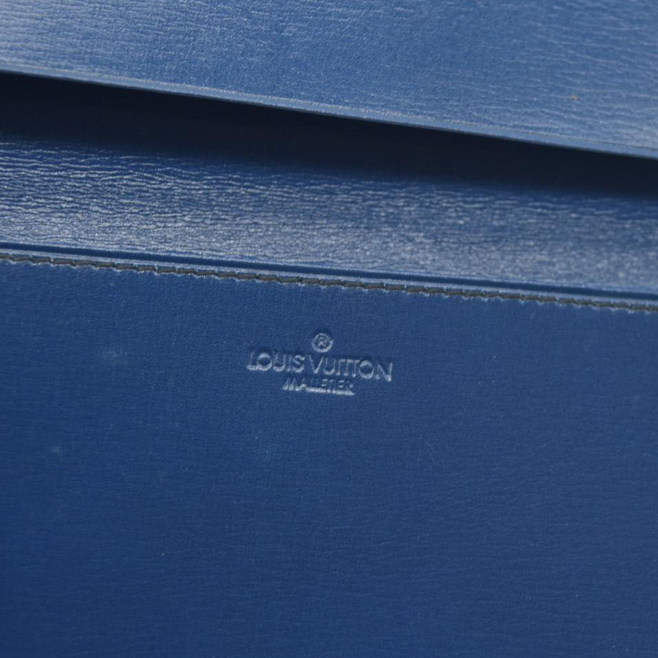 $745 Louis Vuitton Epi Agenda Poche Leather Pocket Notebook Cover Blue
