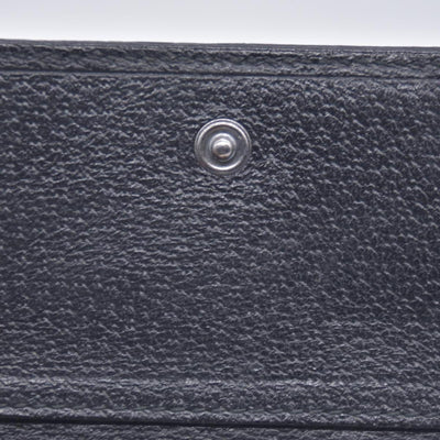 $490 Gucci Textured Calfskin Web Trifold Wallet Black CONSIGNMENT