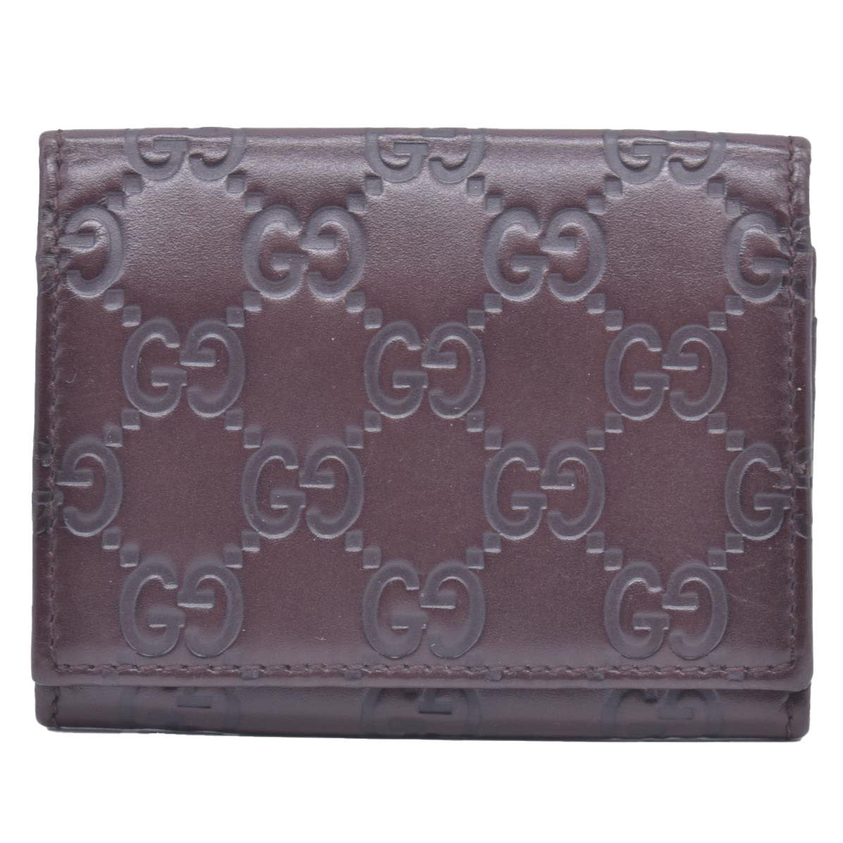 $440 Gucci Guccissima 6 Key Holder Case Dark Brown CONSIGNMENT