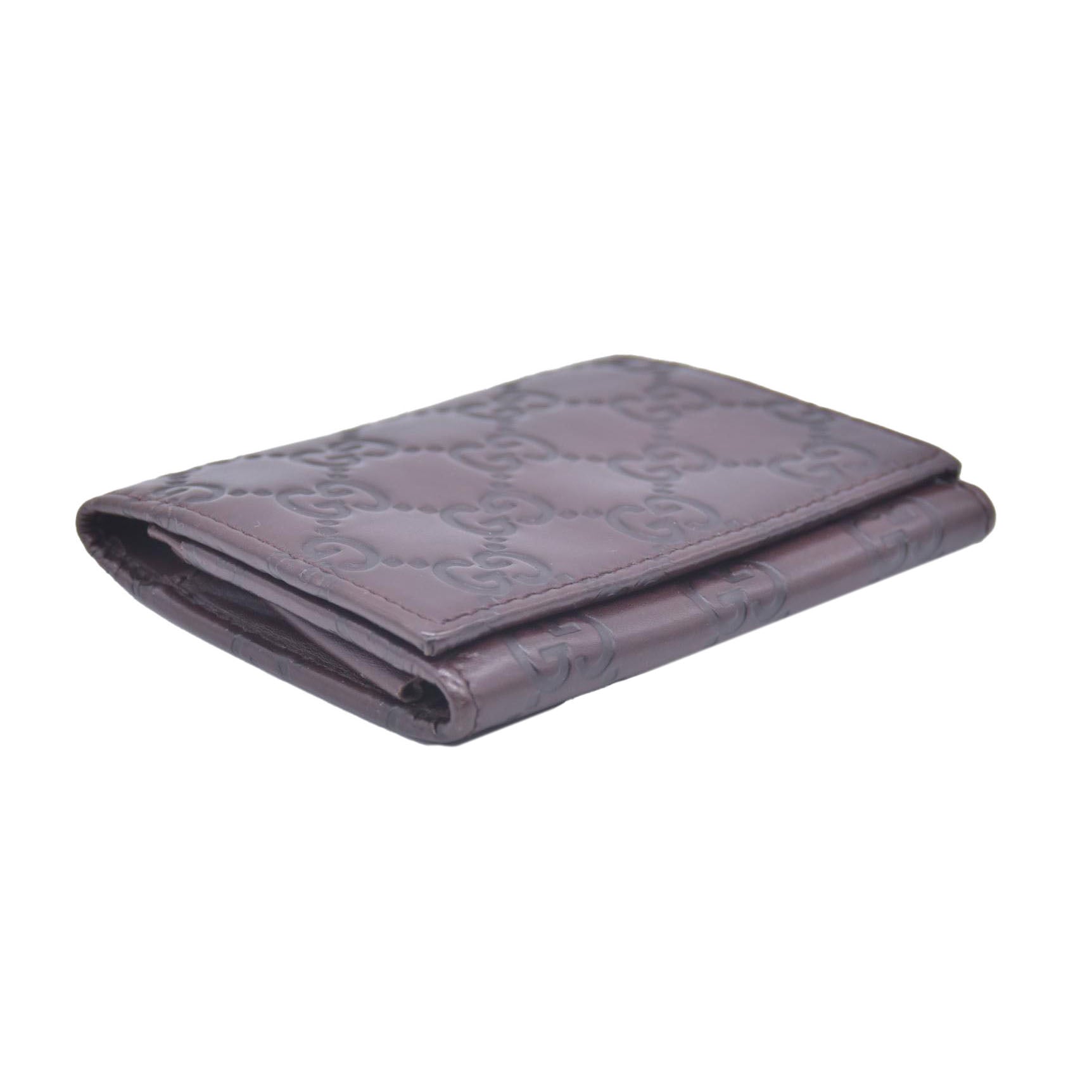 $360 Gucci Guccissima 6 Key Holder Case Dark Brown CONSIGNMENT
