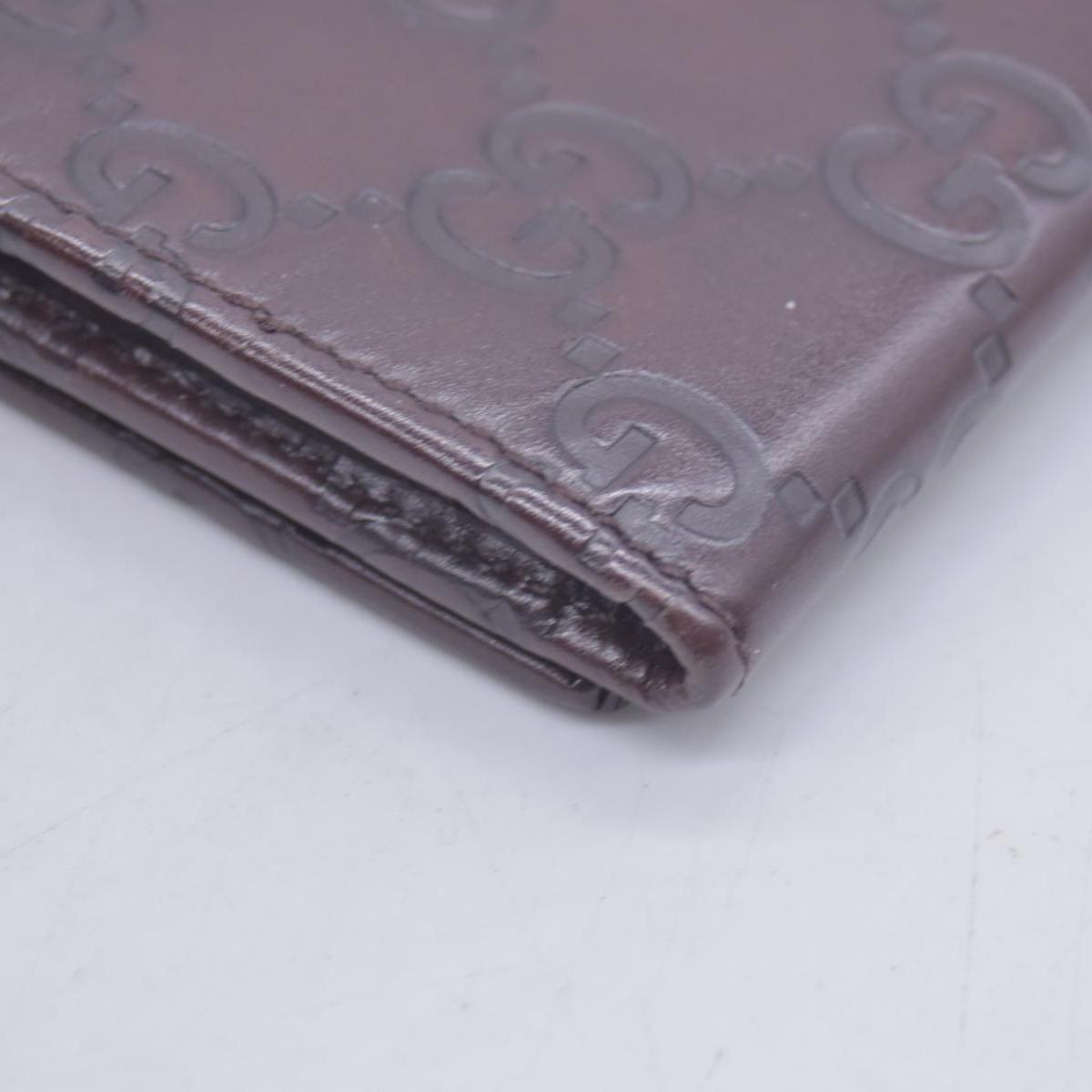 $360 Gucci Guccissima 6 Key Holder Case Dark Brown CONSIGNMENT