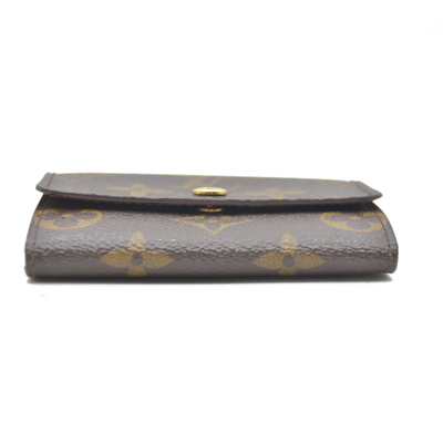 Louis Vuitton Monogram Porte Monnaie Plat Coin Purse Wallet Brown MI0011