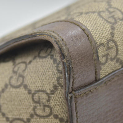 $2390 Gucci GG Supreme Monogram Web Medium Ophidia Tote Bag Brown