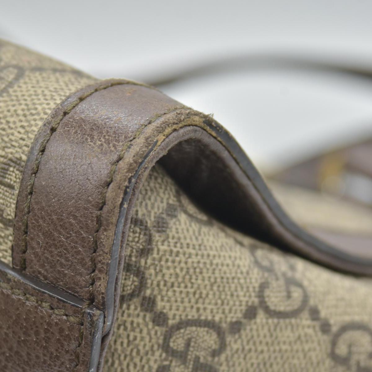 $2390 Gucci GG Supreme Monogram Web Medium Ophidia Tote Bag Brown