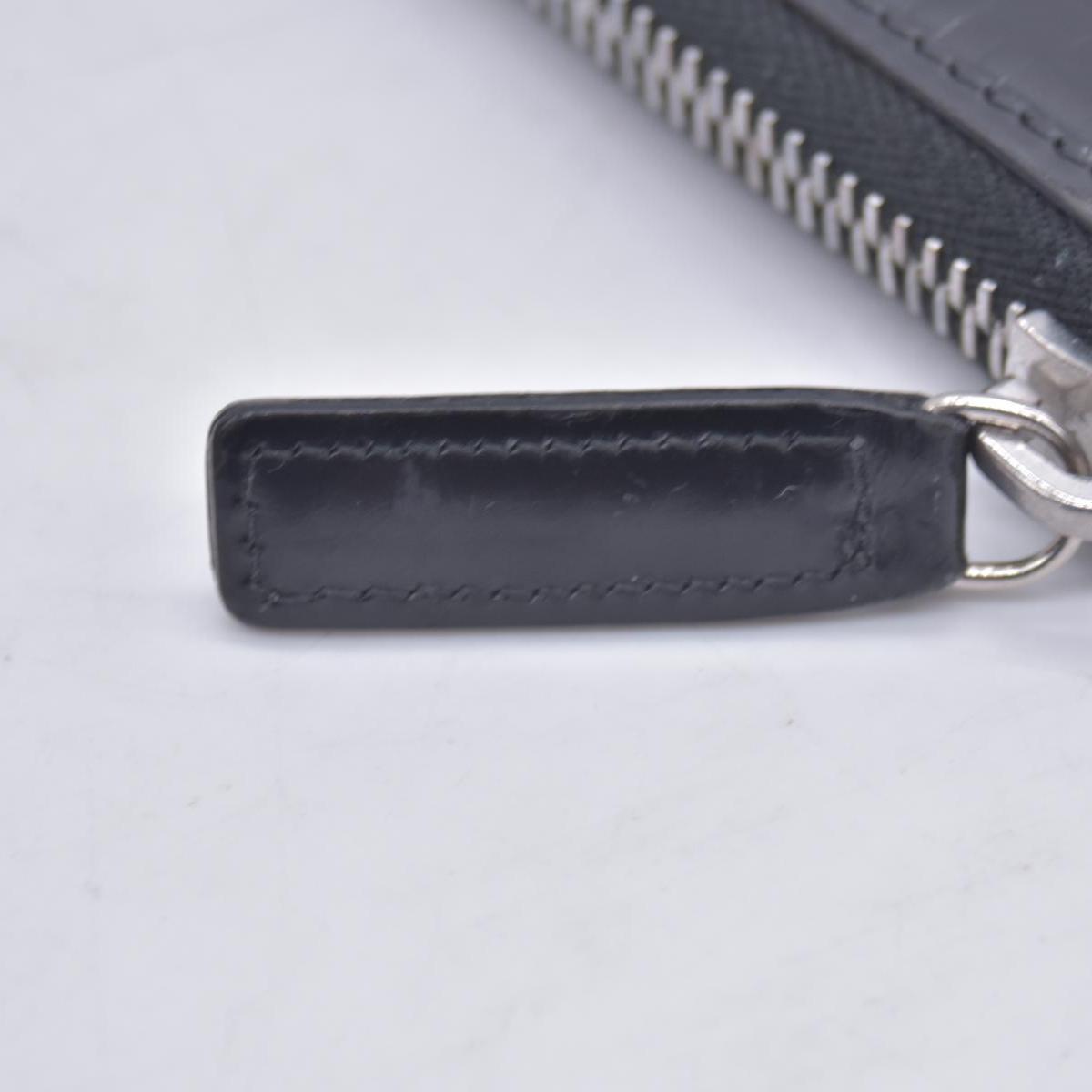 Fendi Patent FF Embossed Compact Zip Around Wallet Dark Navy CONSIGNMENT