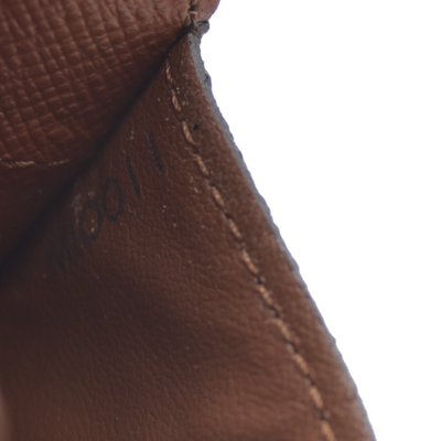 Louis Vuitton Monogram Porte Monnaie Plat Coin Purse Wallet Brown MI0011