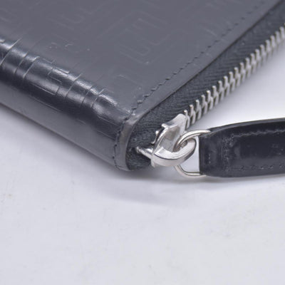 Fendi Patent FF Embossed Compact Zip Around Wallet Dark Navy CONSIGNMENT