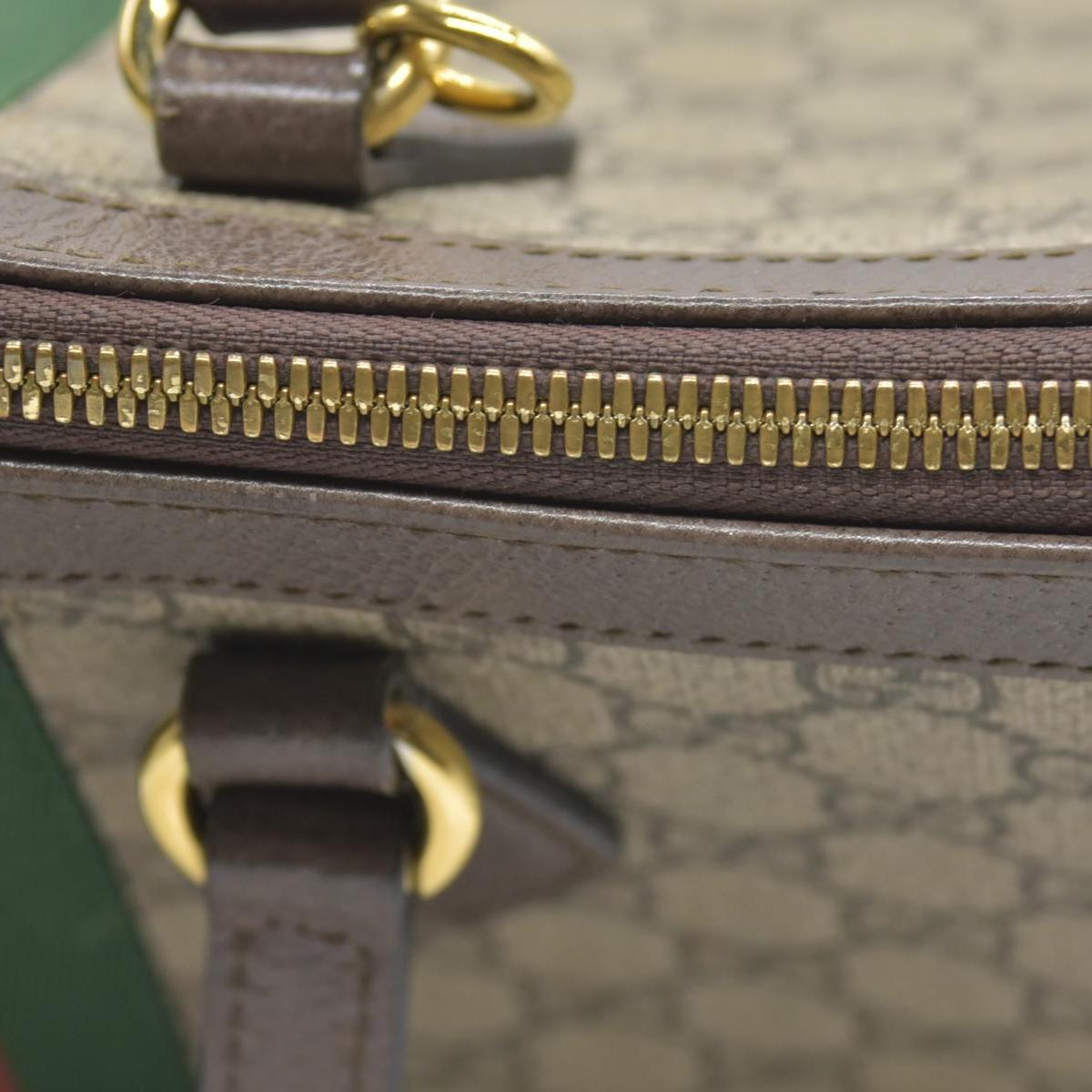 $2390 Gucci GG Supreme Monogram Web Medium Ophidia Tote Bag Brown
