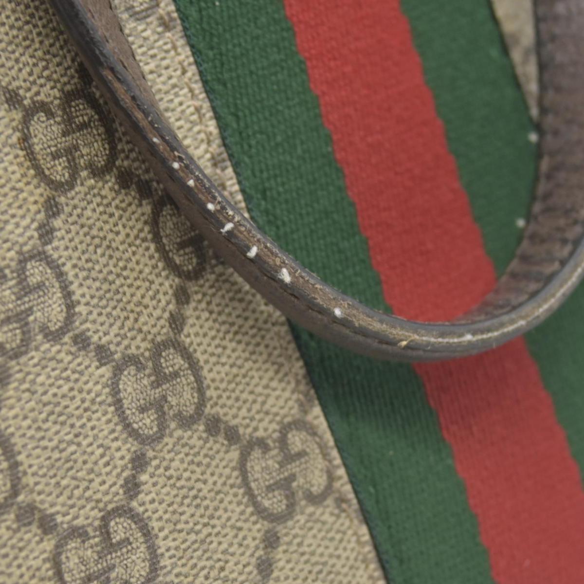 $2390 Gucci GG Supreme Monogram Web Medium Ophidia Tote Bag Brown