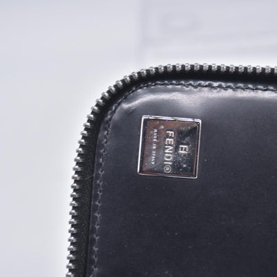 Fendi Patent FF Embossed Compact Zip Around Wallet Dark Navy CONSIGNMENT