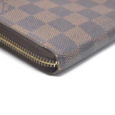 AUCTION $1060 Louis Vuitton Damier Zippy Zip Around Organizer Long Wallet Brown