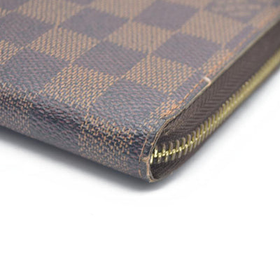 AUCTION $1060 Louis Vuitton Damier Zippy Zip Around Organizer Long Wallet Brown