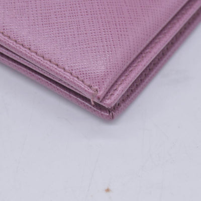 $650 SALVATORE FERRAGAMO Vara Bow Saffiano Leather Chain Flap Wallet Crossbody Pink CONSIGNMENT 10021563