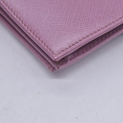 $650 SALVATORE FERRAGAMO Vara Bow Saffiano Leather Chain Flap Wallet Crossbody Pink CONSIGNMENT 10021563