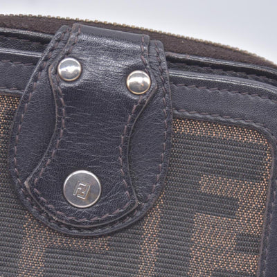Fendi Zucca Canvas Compact Zip Around Wallet CONSIGNMENT