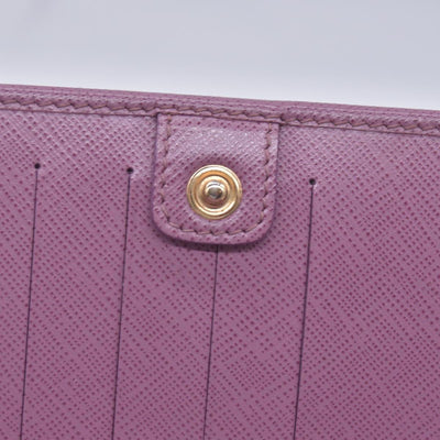 $650 SALVATORE FERRAGAMO Vara Bow Saffiano Leather Chain Flap Wallet Crossbody Pink CONSIGNMENT 10021563
