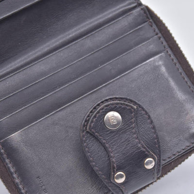 Fendi Zucca Canvas Compact Zip Around Wallet CONSIGNMENT