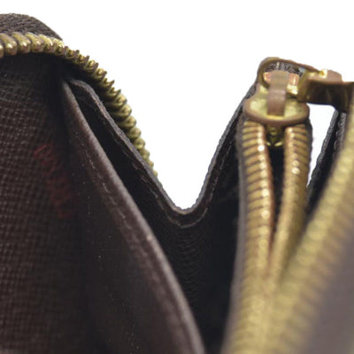 AUCTION $1060 Louis Vuitton Damier Zippy Zip Around Organizer Long Wallet Brown