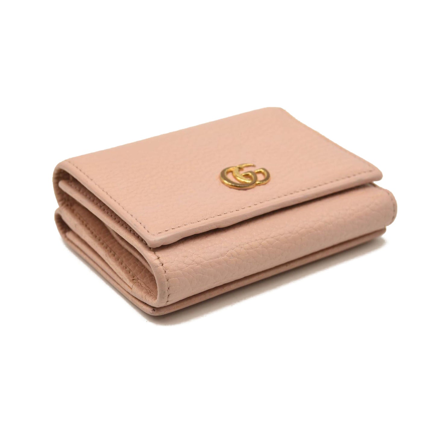GUCCI Dollar Calfskin GG Marmont Wallet Perfect Pink