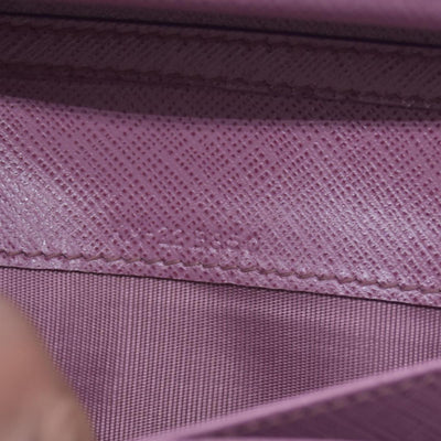 $650 SALVATORE FERRAGAMO Vara Bow Saffiano Leather Chain Flap Wallet Crossbody Pink CONSIGNMENT 10021563