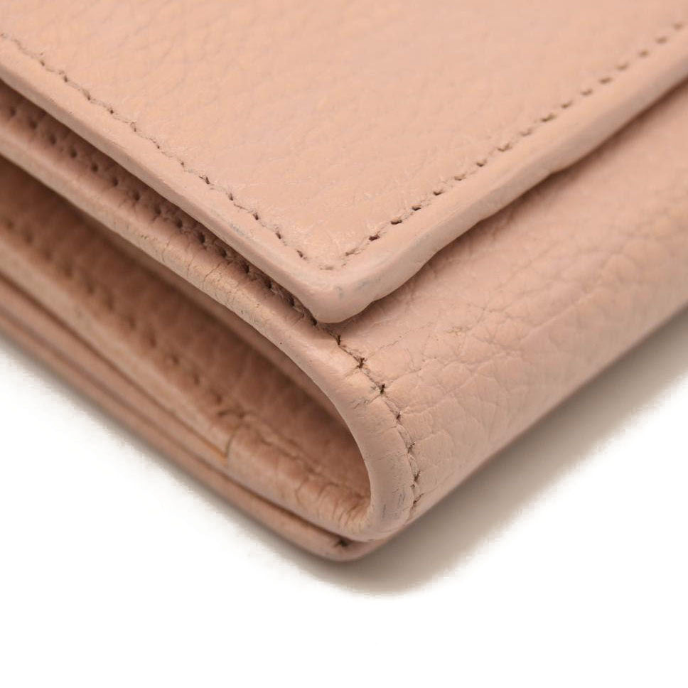 GUCCI Dollar Calfskin GG Marmont Wallet Perfect Pink