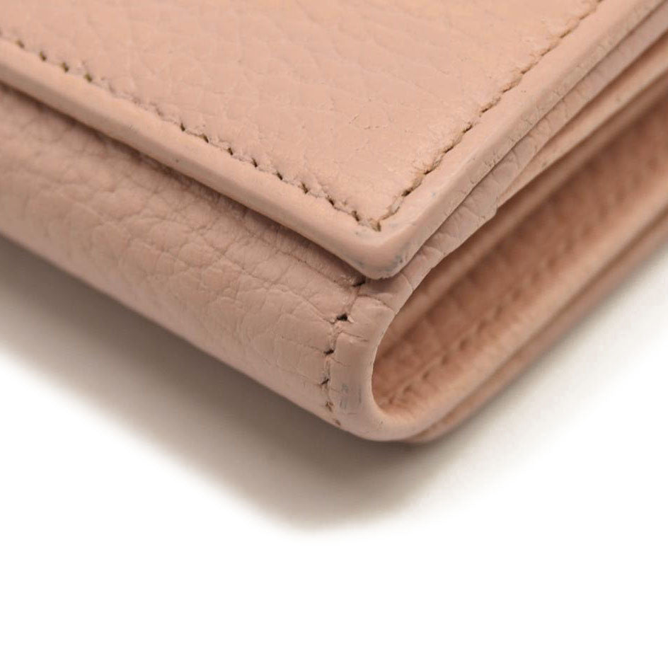 GUCCI Dollar Calfskin GG Marmont Wallet Perfect Pink